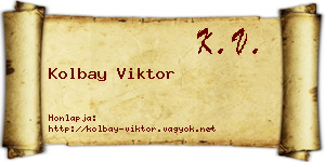 Kolbay Viktor névjegykártya